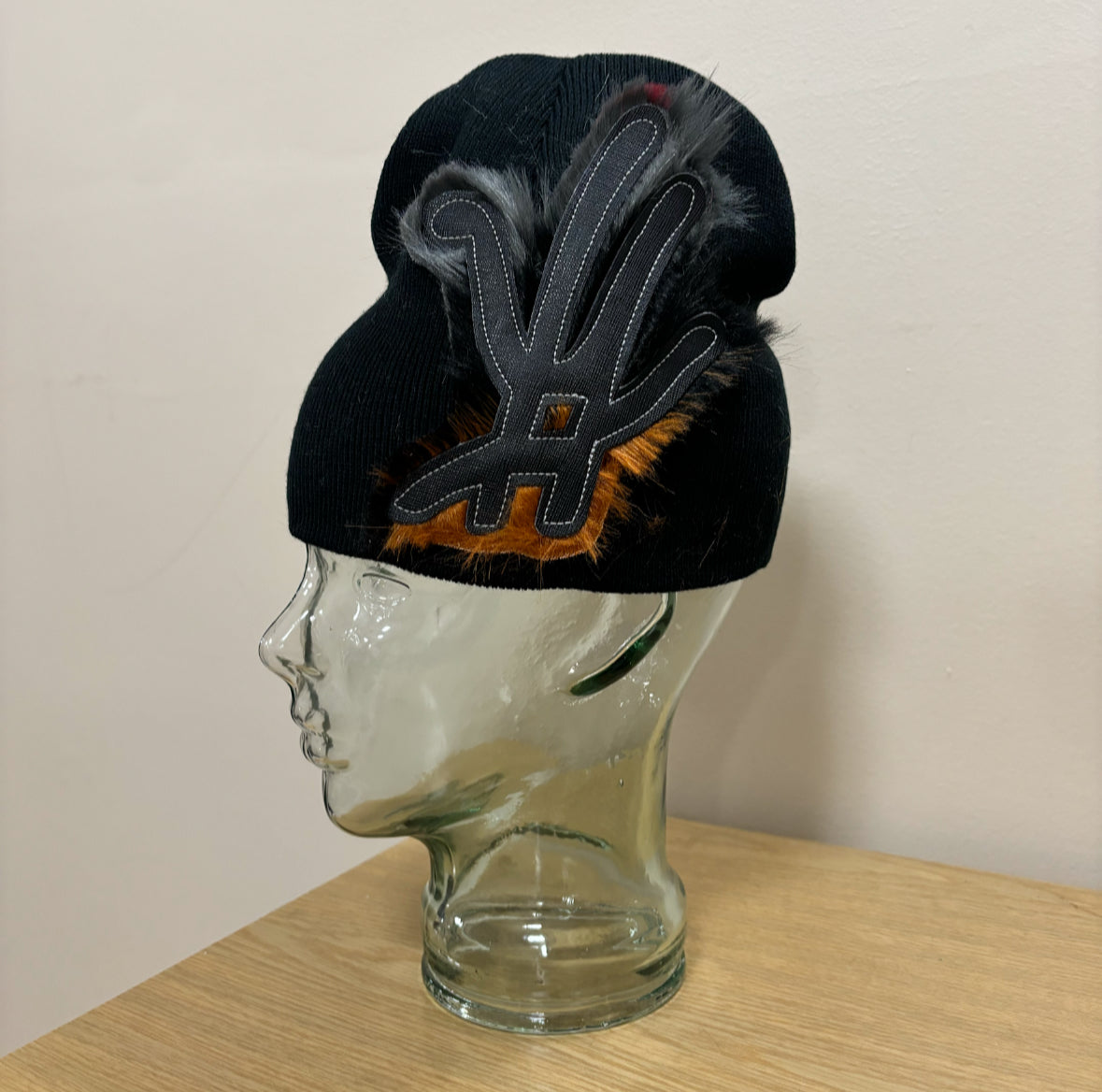 dark burst fur beanie