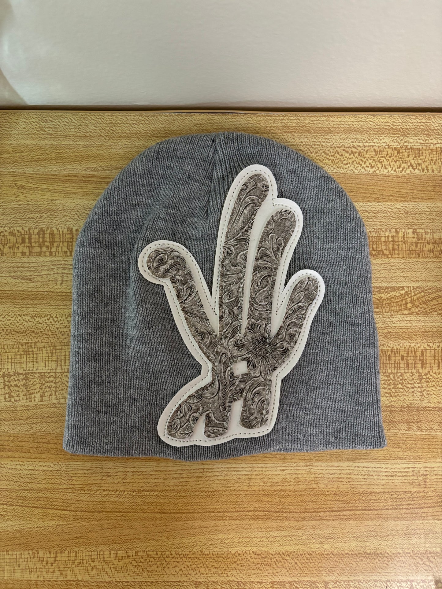 grey cryptic beanie