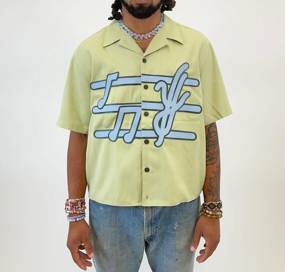 custom “listen to yourself” button up (SIZE XL)