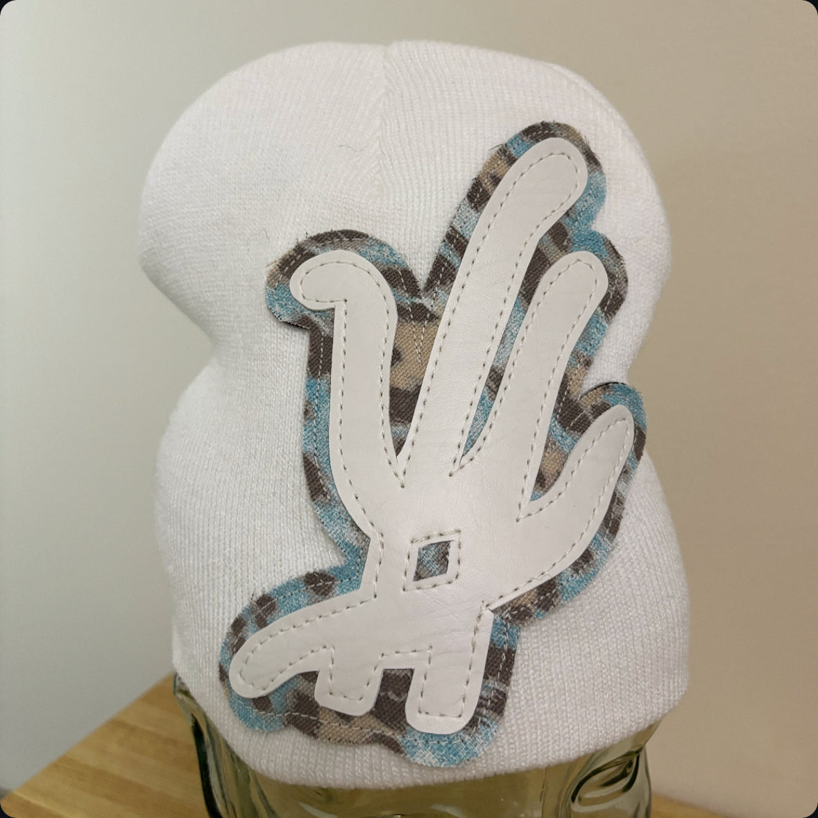 blue germ (white) beanie