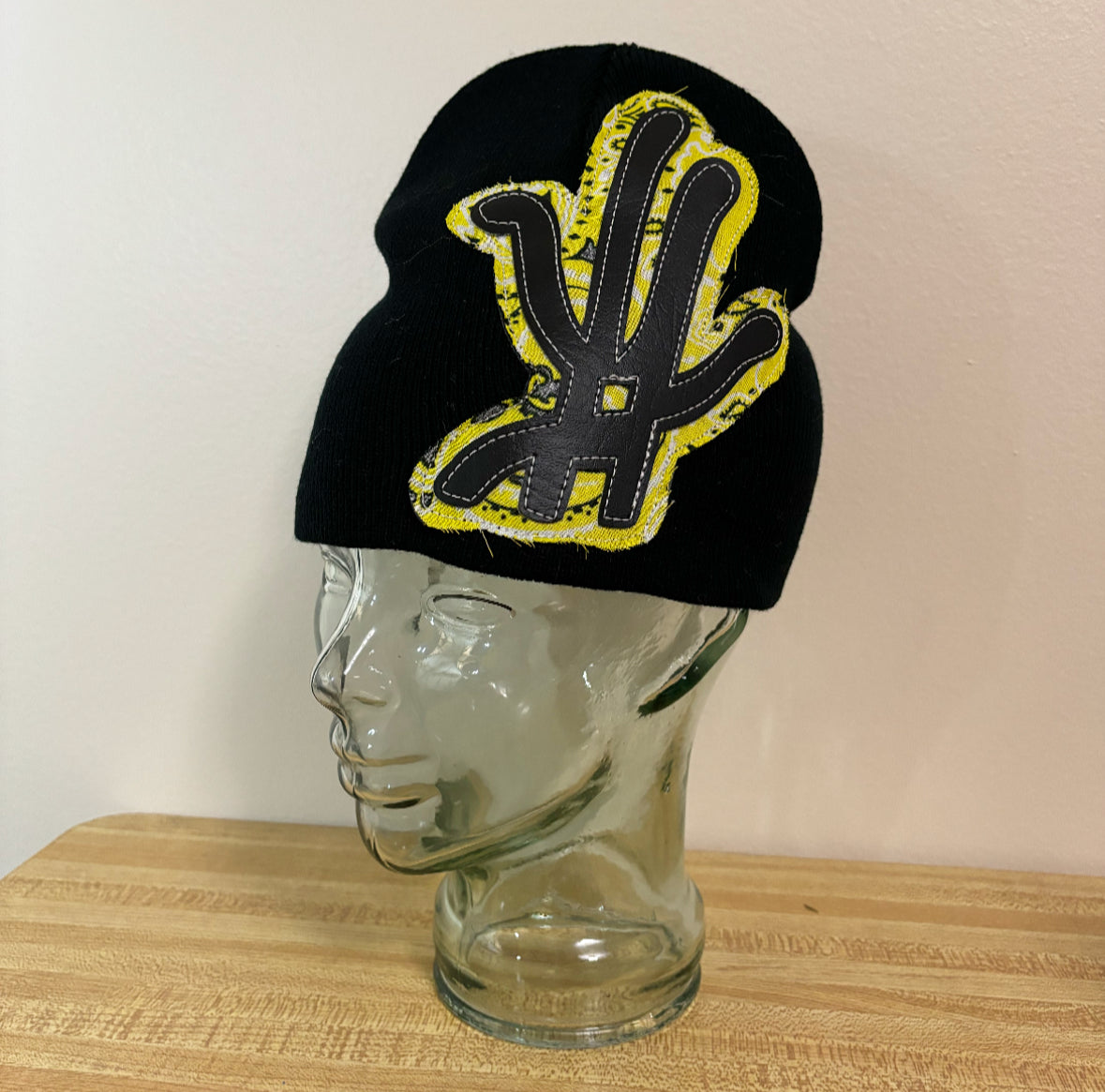 yellow paisley beanie