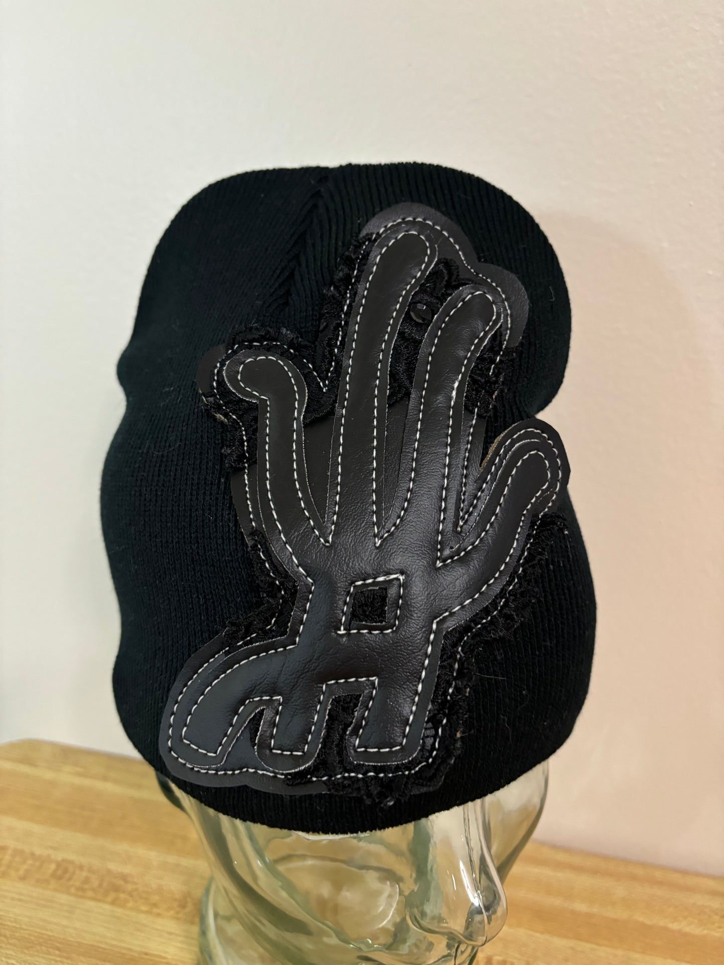 black lace beanie