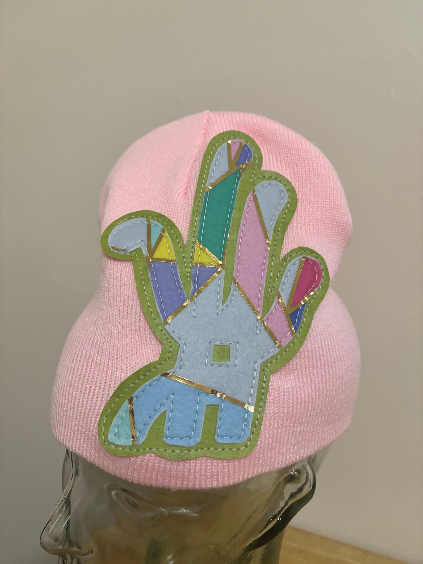 pink prism beanie