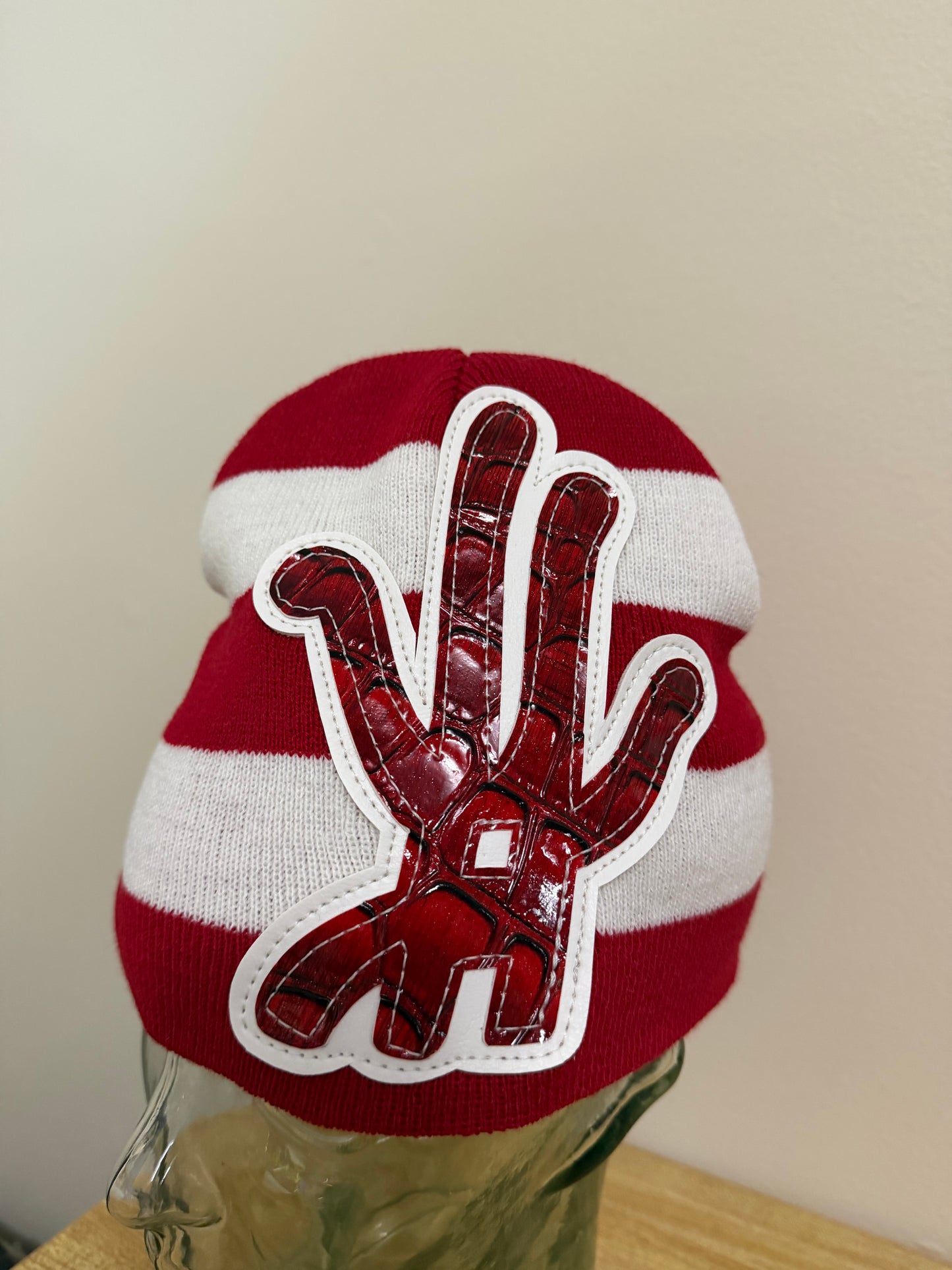 red striped python beanie