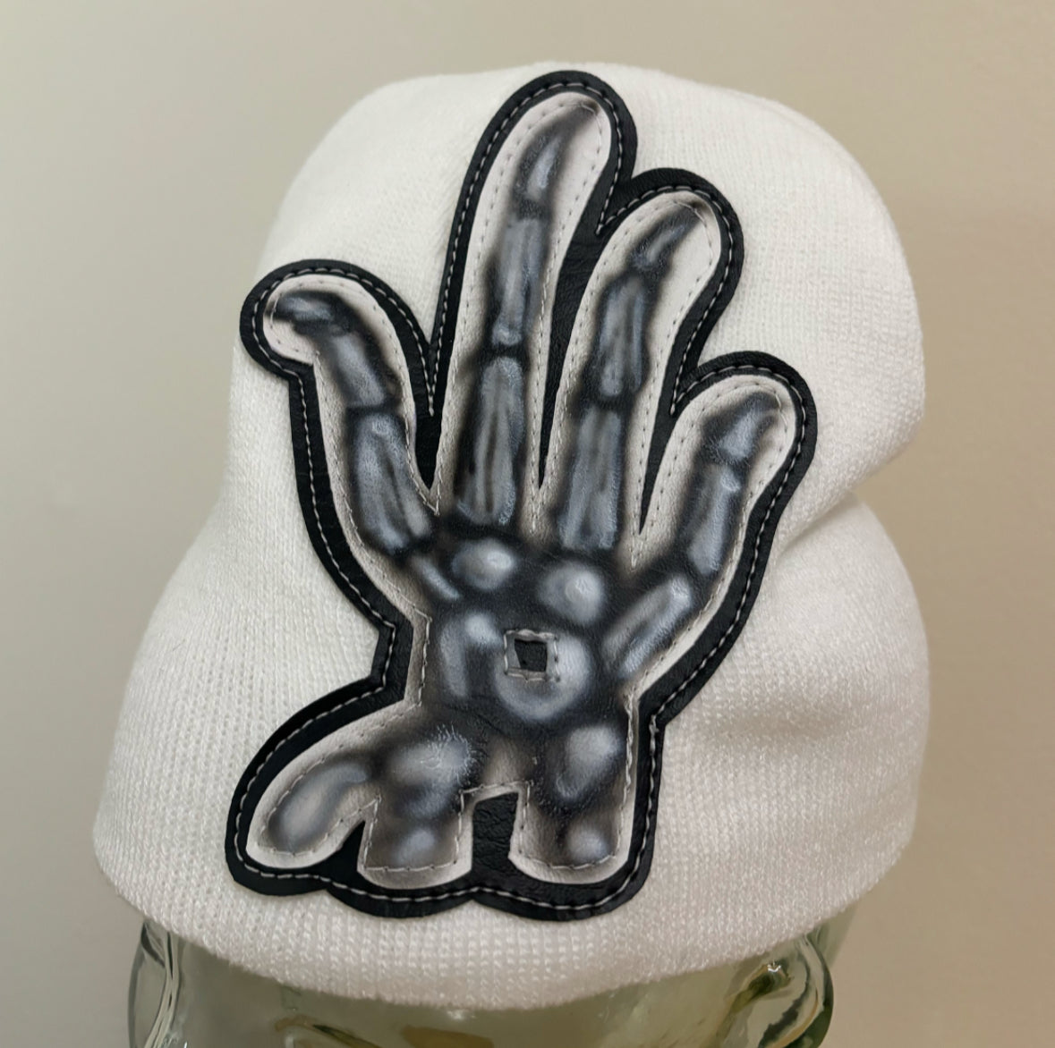 white sKeLeToN beanie by SuedeWorld
