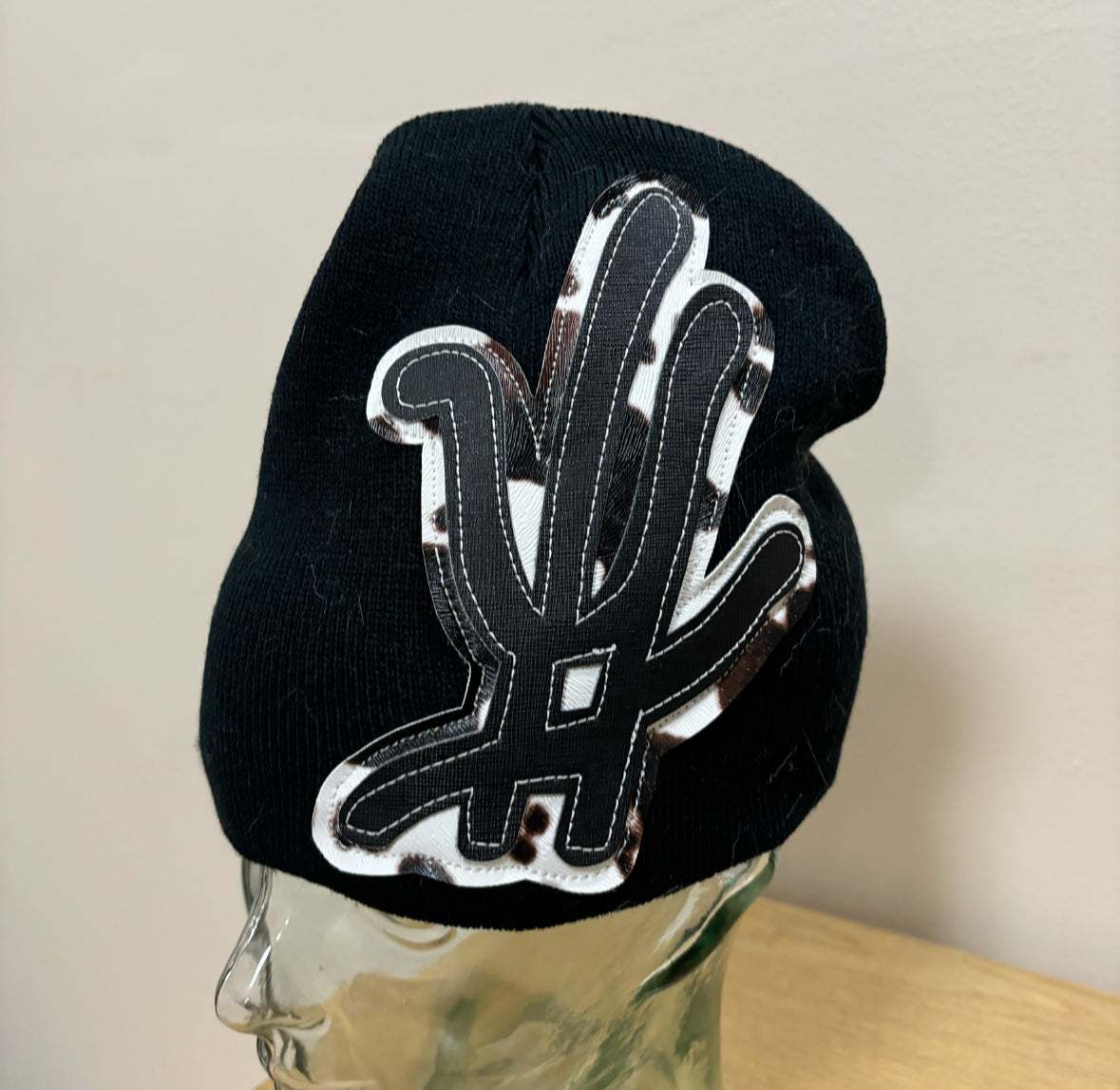 cow print beanie