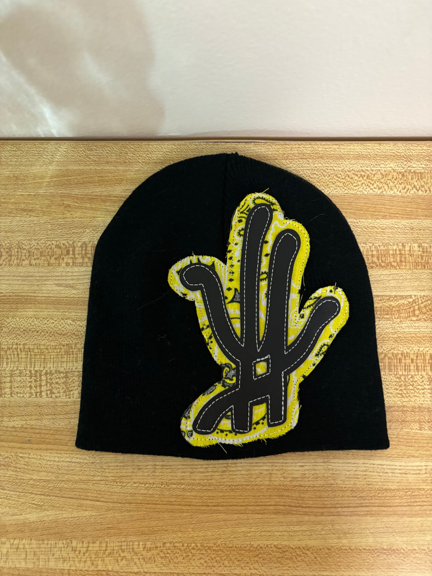yellow paisley beanie
