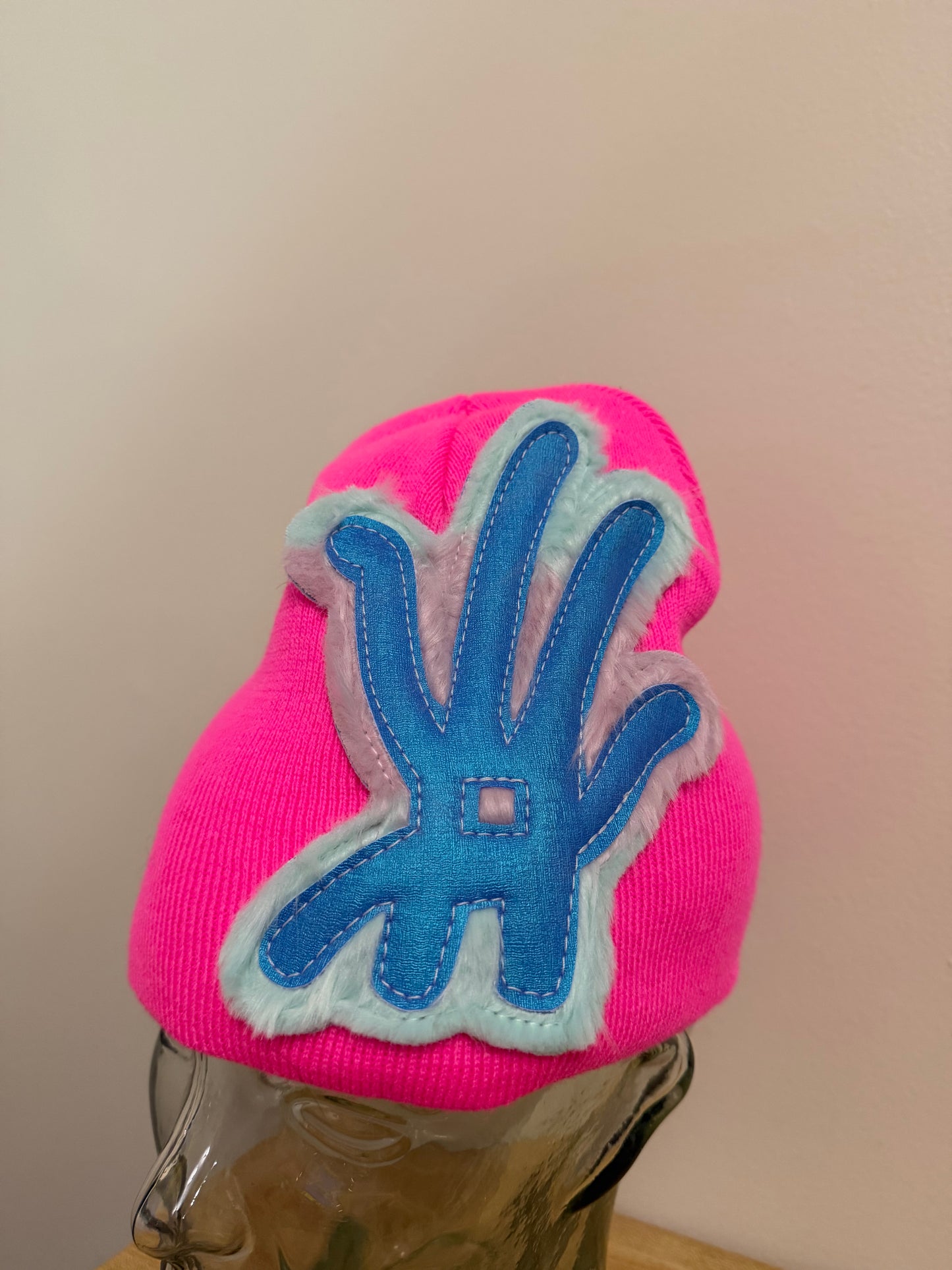 cotton candy fur beanie