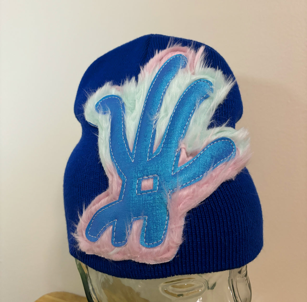 cotton candy fur beanie