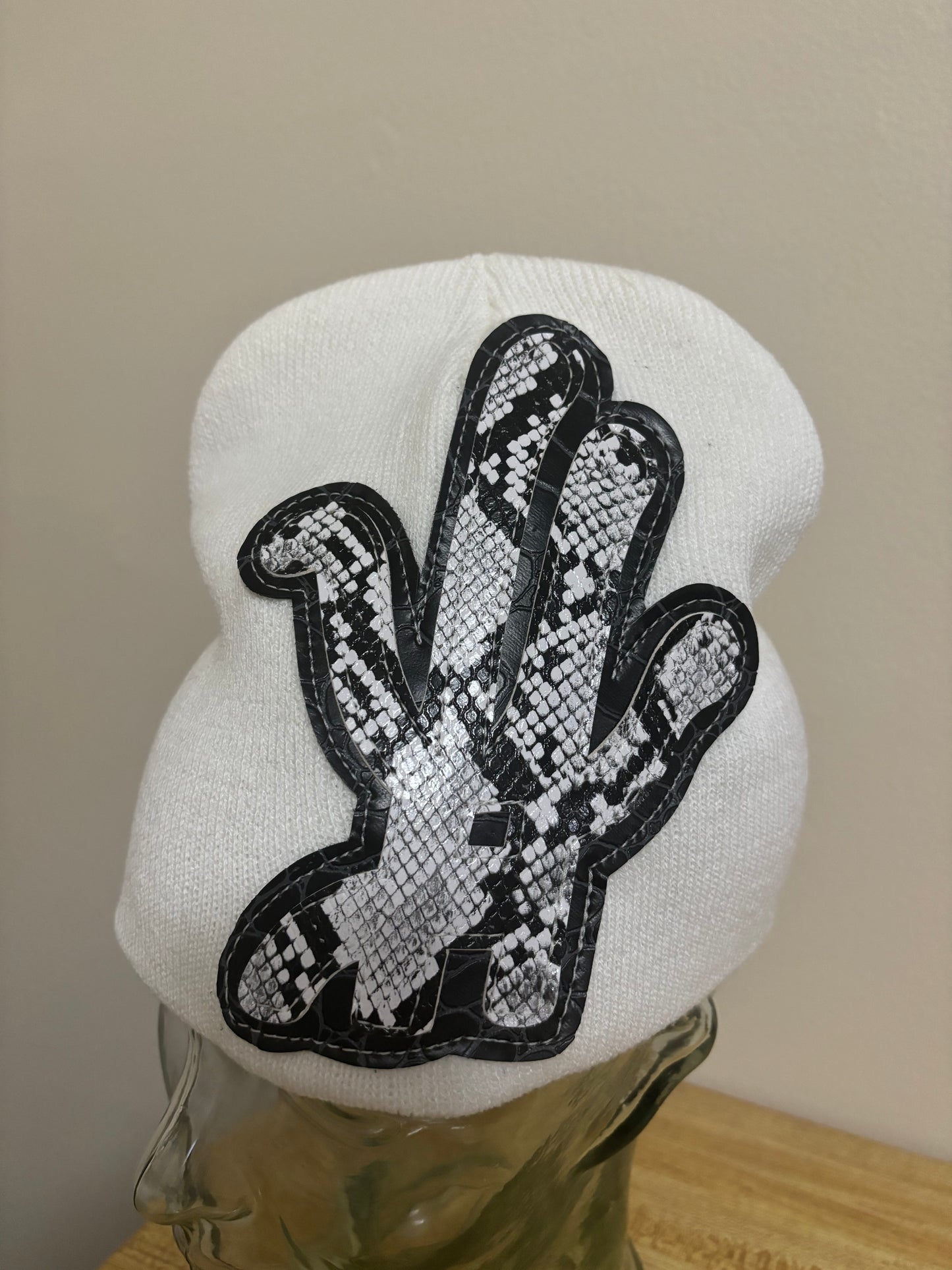 white python beanie