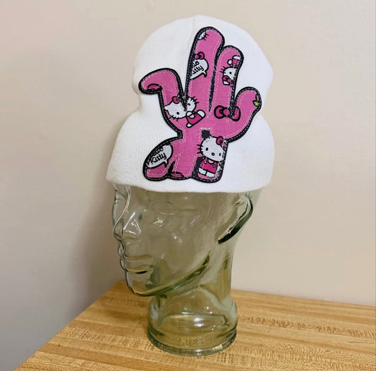 hello k!tty (white) beanie