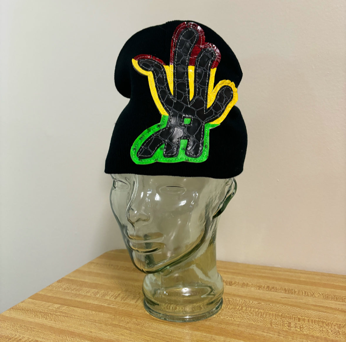 black scale rasta beanie