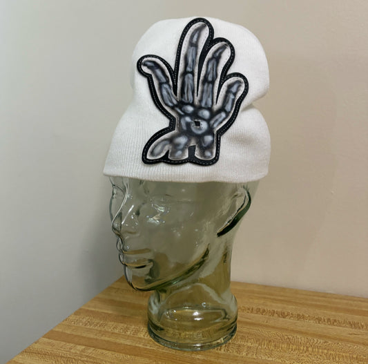 white sKeLeToN beanie by SuedeWorld