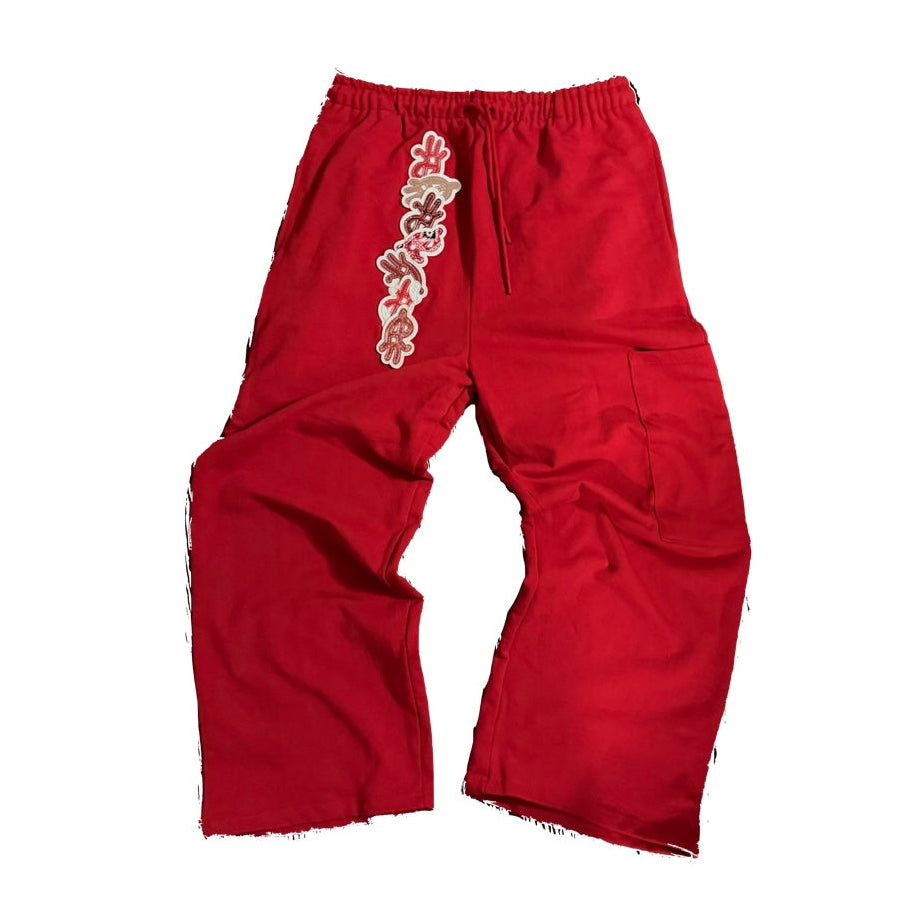 reD stacK sweatpants