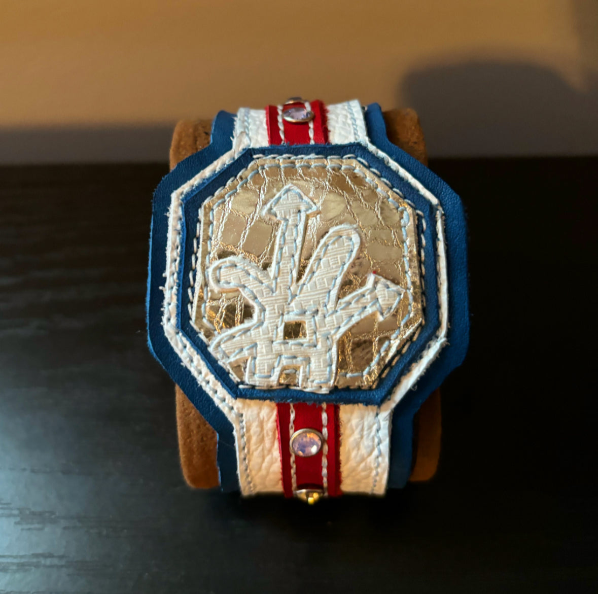 pin stripe TIME PIECE — sample (real leather) SIZE — One Size Fits All (OS)