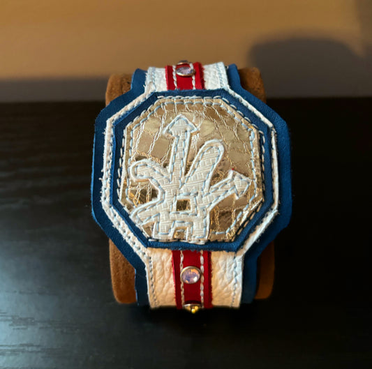 pin stripe TIME PIECE — sample (real leather) SIZE — One Size Fits All (OS)