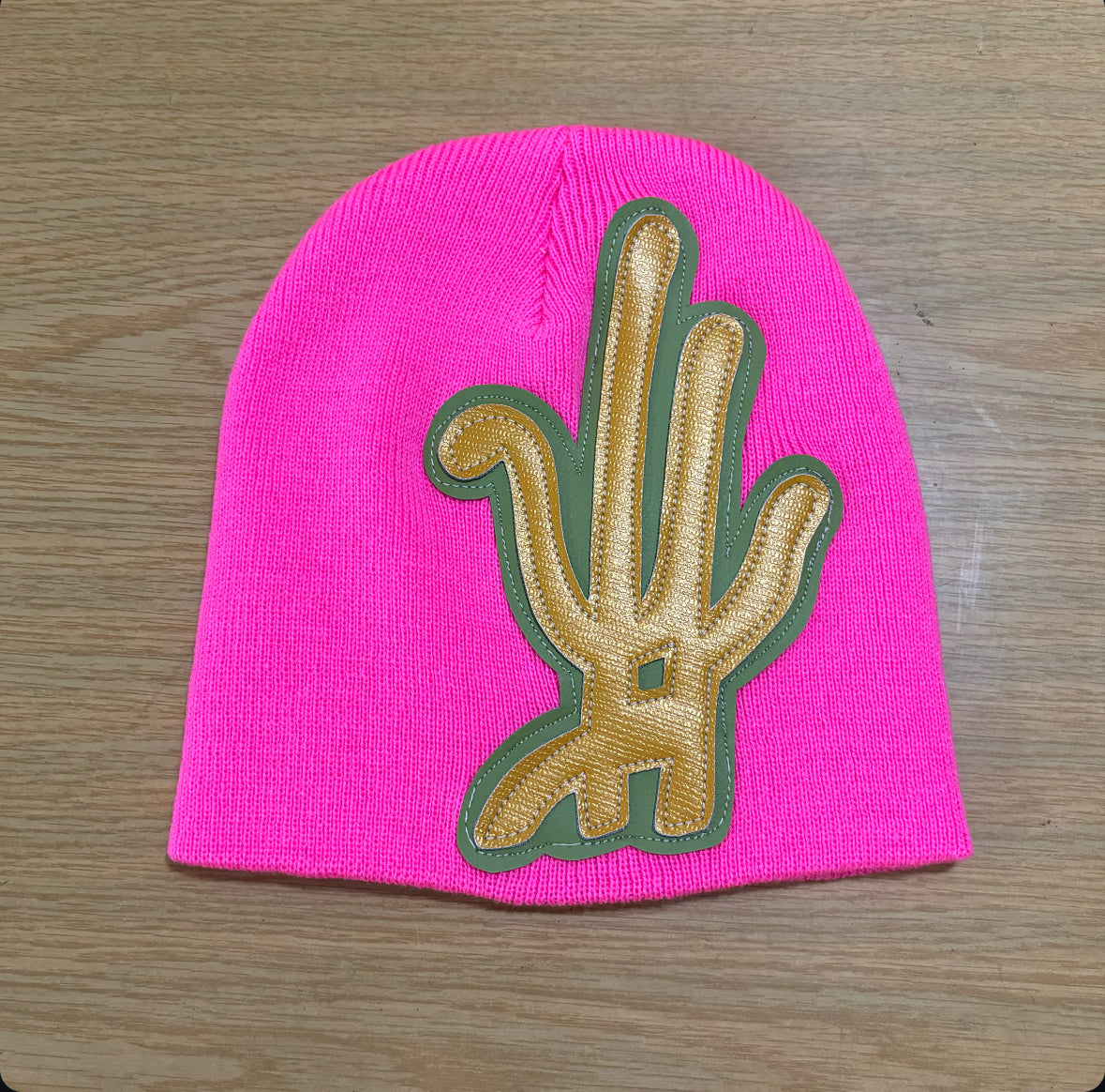 neon pink beanie