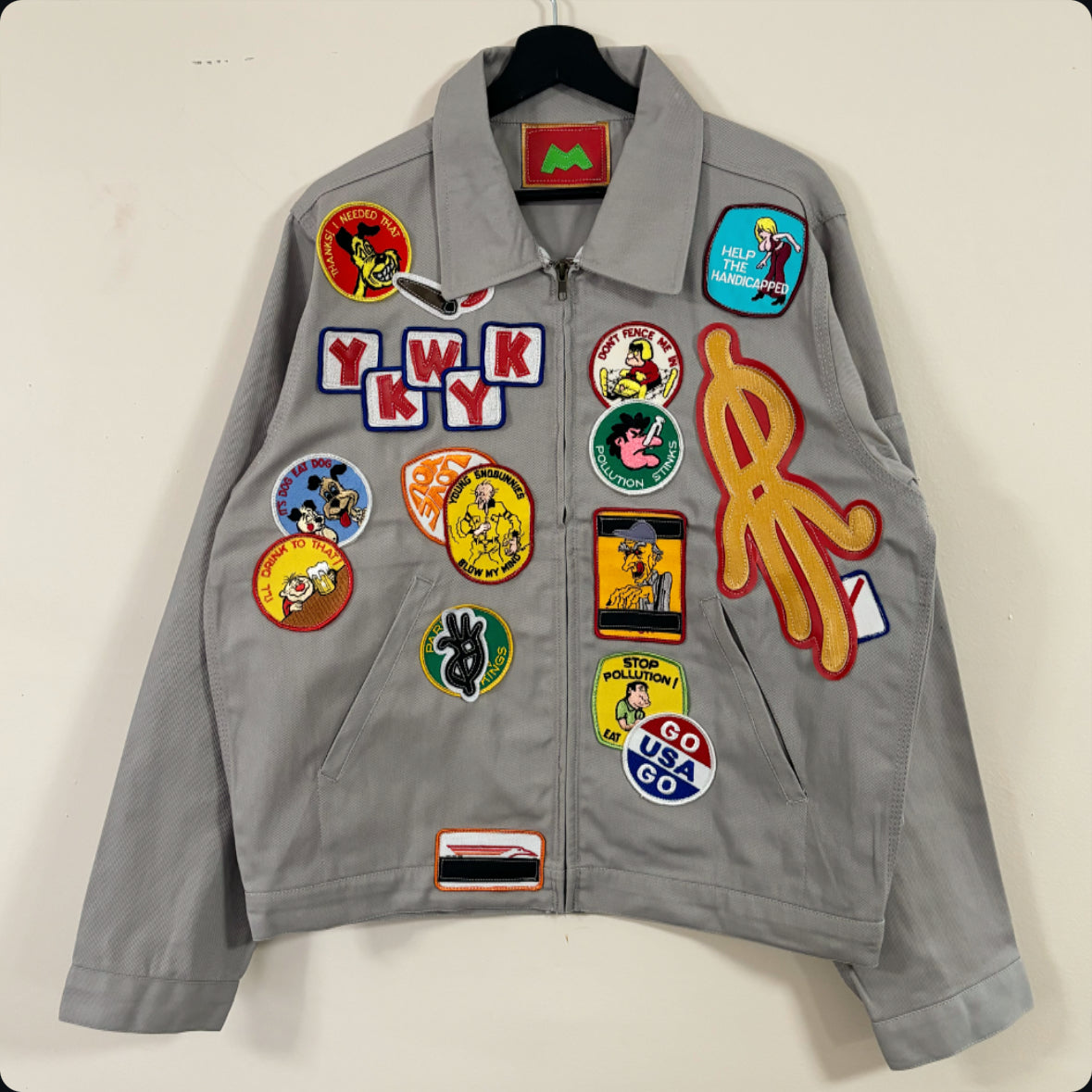 nOnSeNsE patched up silver work jacket (medium)