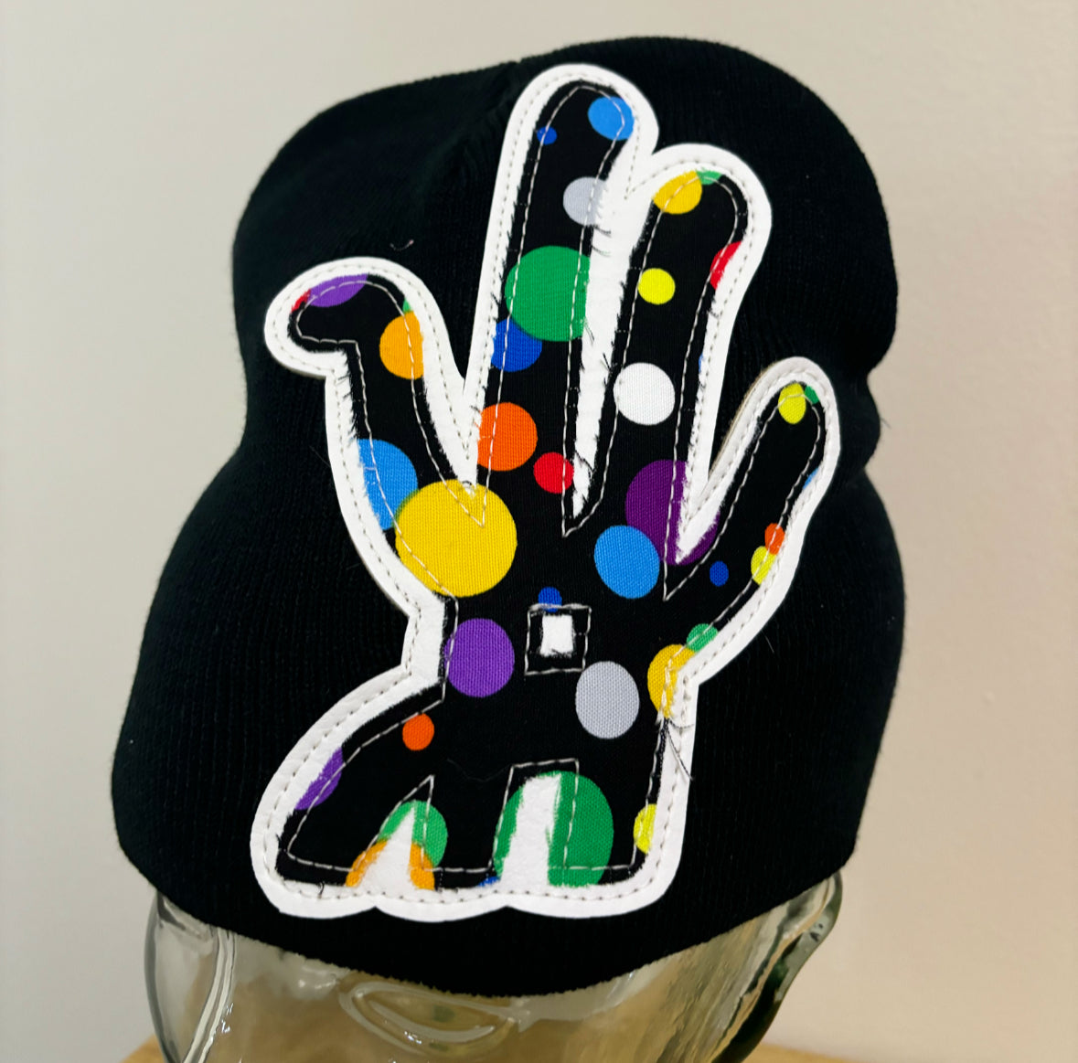 multi spotted beanie