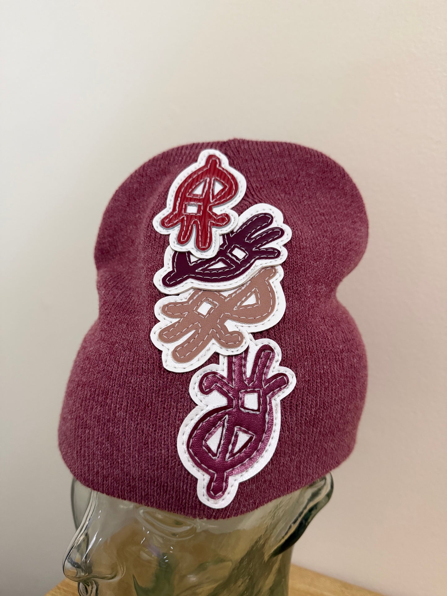 maroon stacK beanie