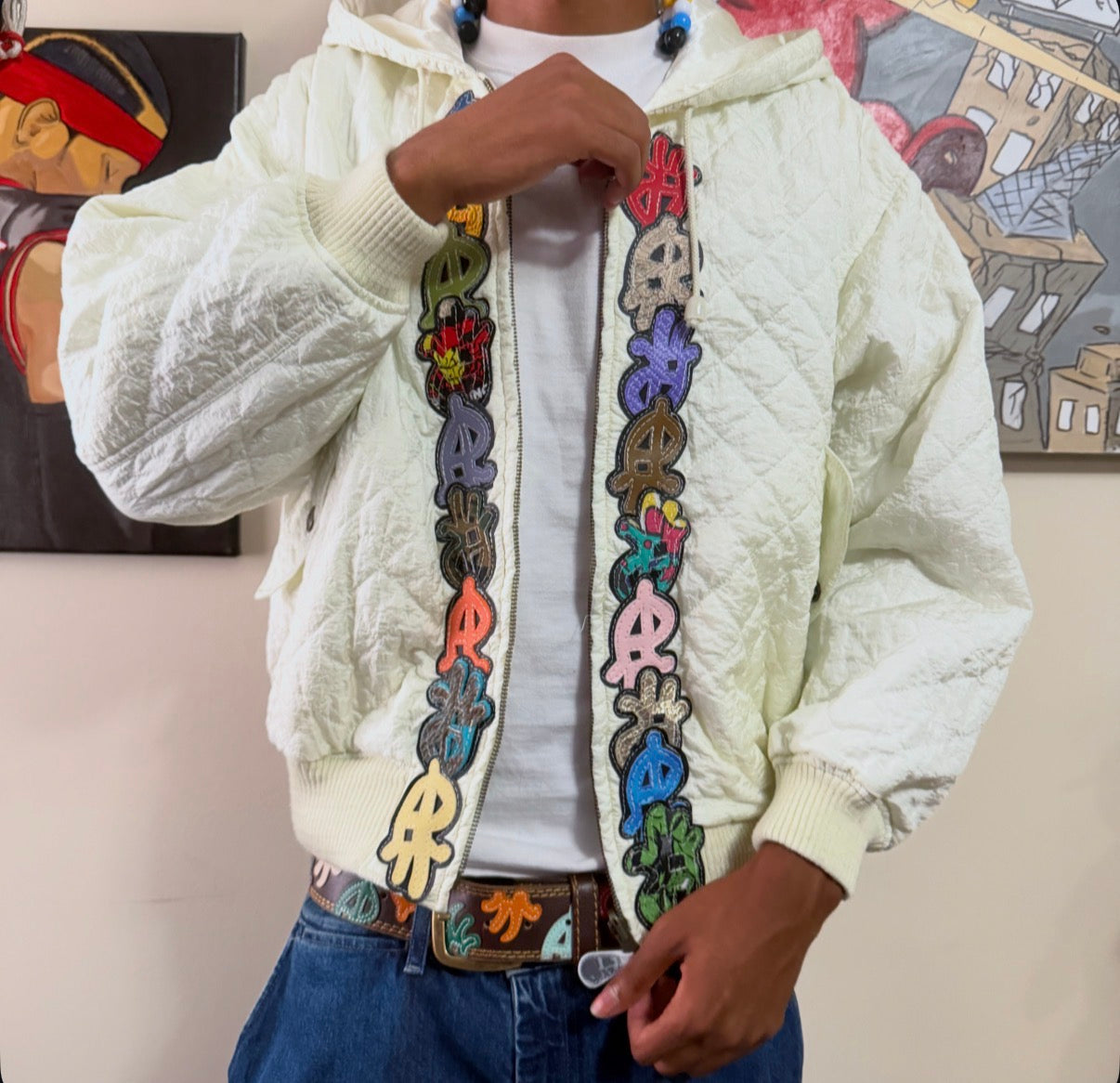 paraLLel quilted full zip hoodie
