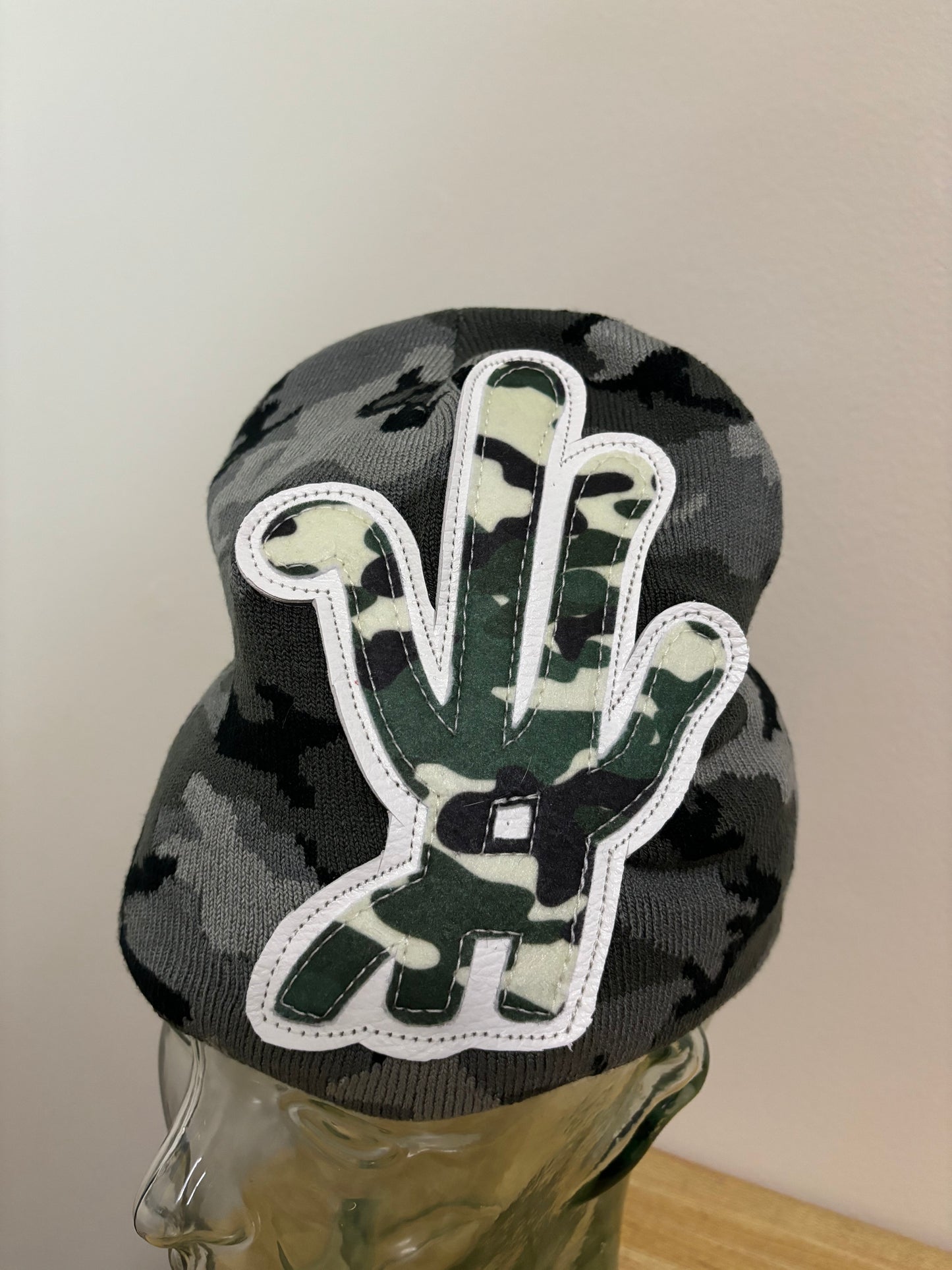 mixed camo beanie