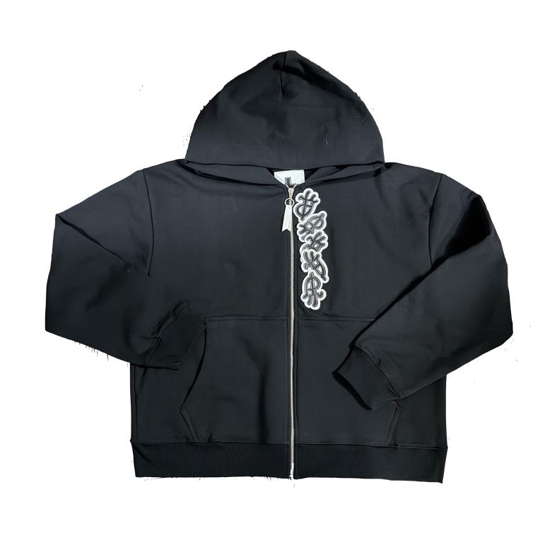 black stacK full zip hoodie