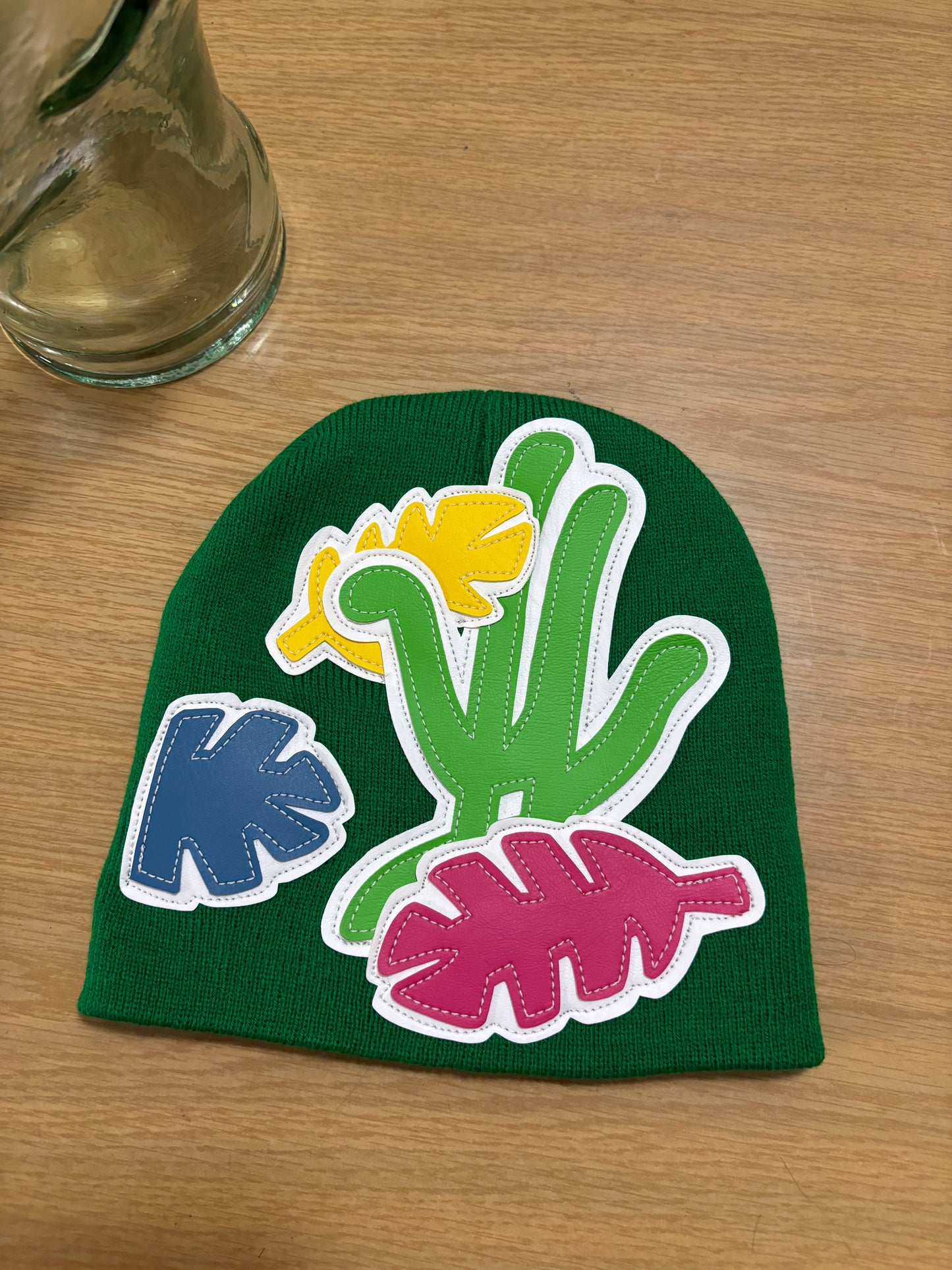 leaf logo beanie