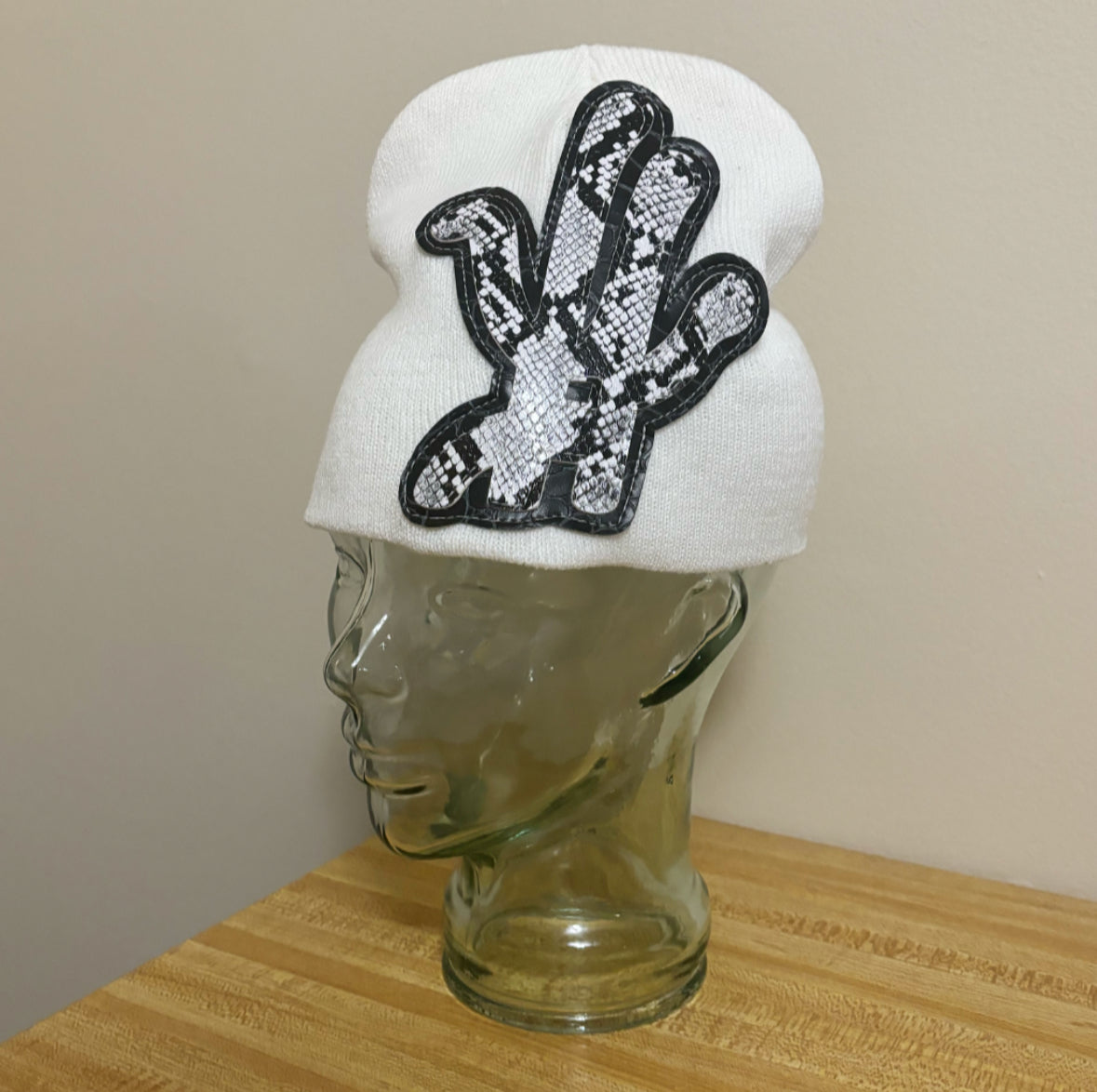 white python beanie