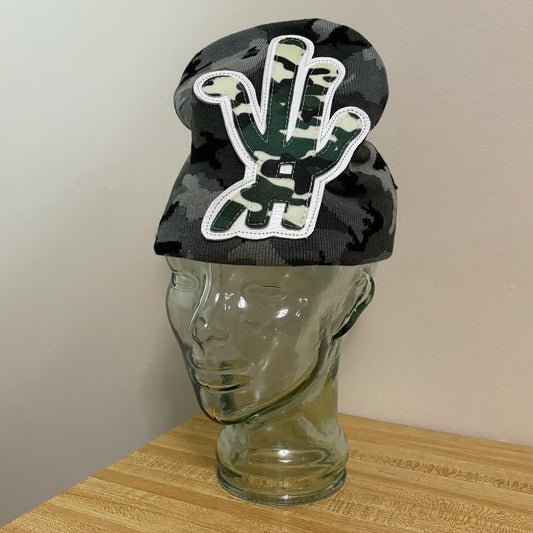 mixed camo beanie