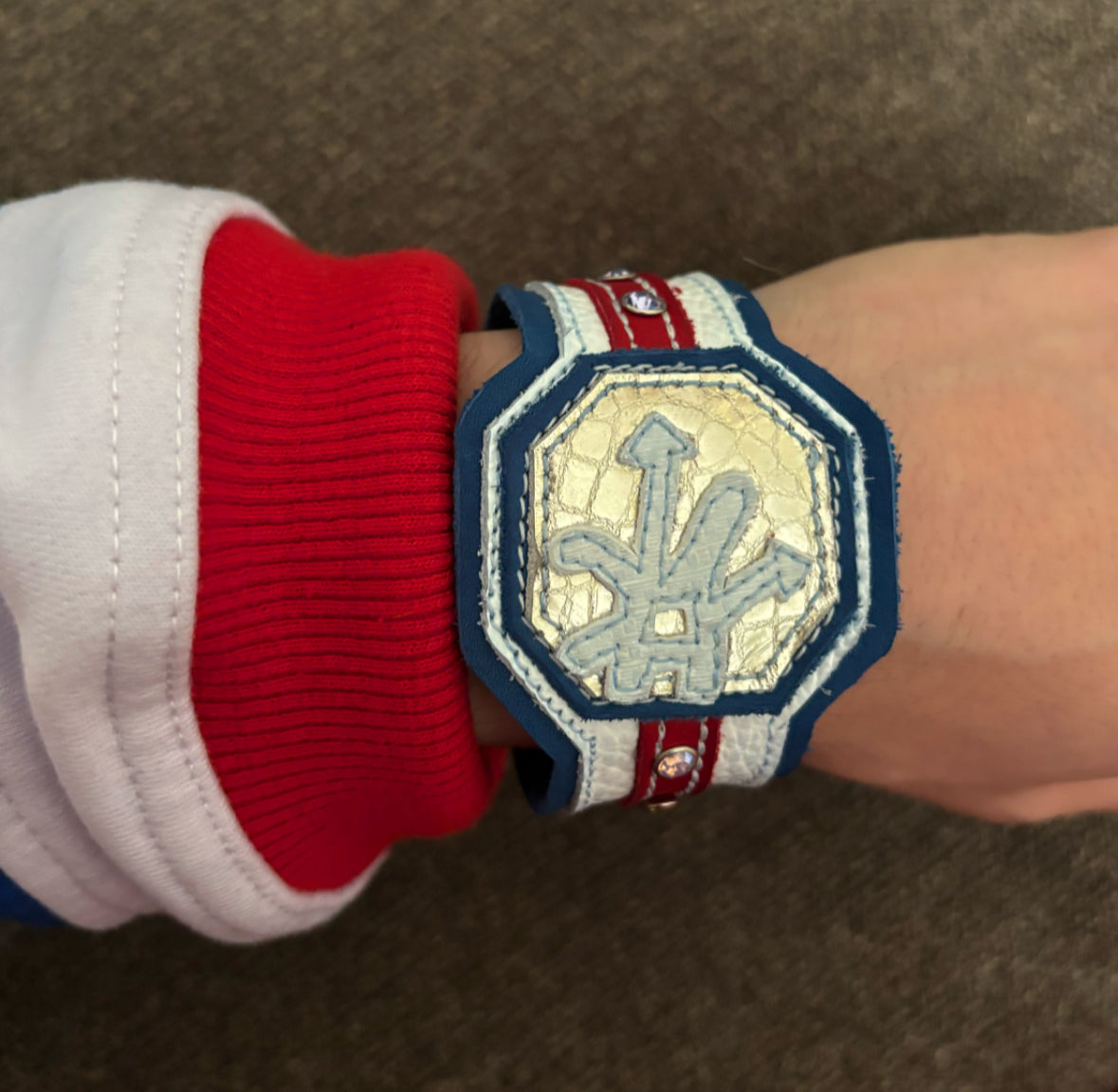 pin stripe TIME PIECE — sample (real leather) SIZE — One Size Fits All (OS)