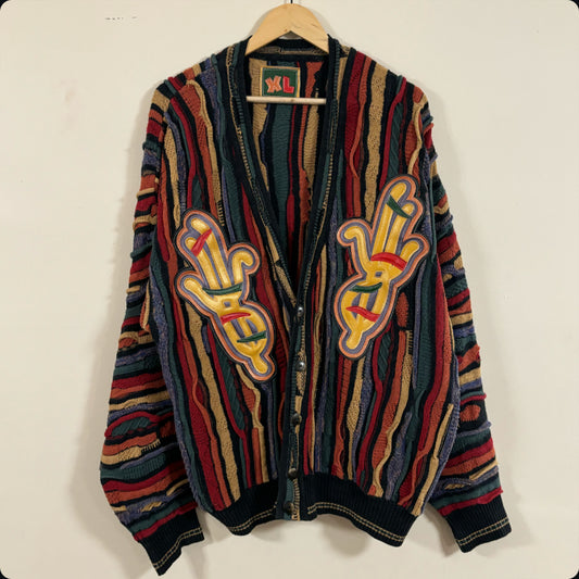 multi color pattern cardigan (XL)