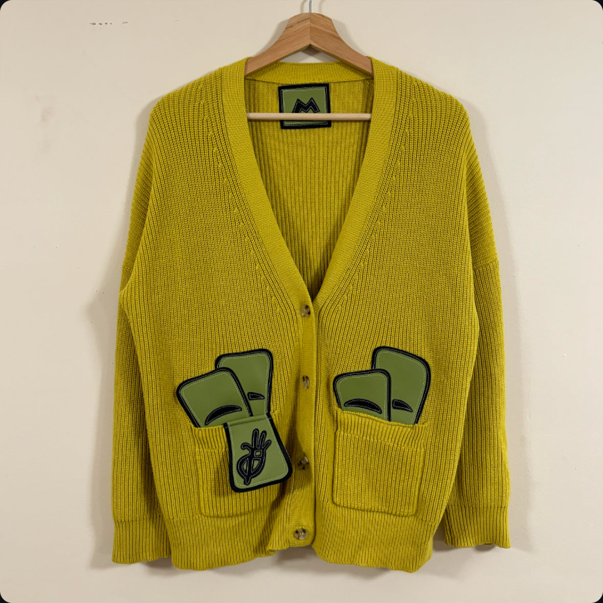 pockets full mustard yellow cardigan (medium)