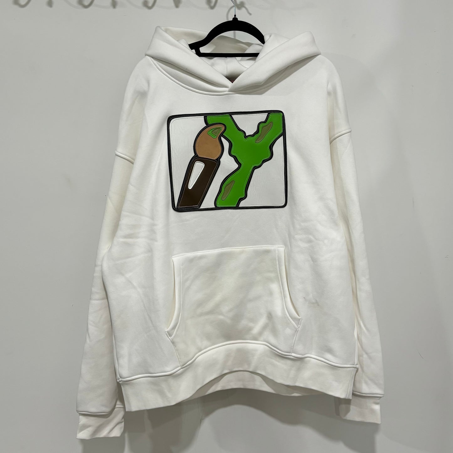 white green splatter pullover hoodie