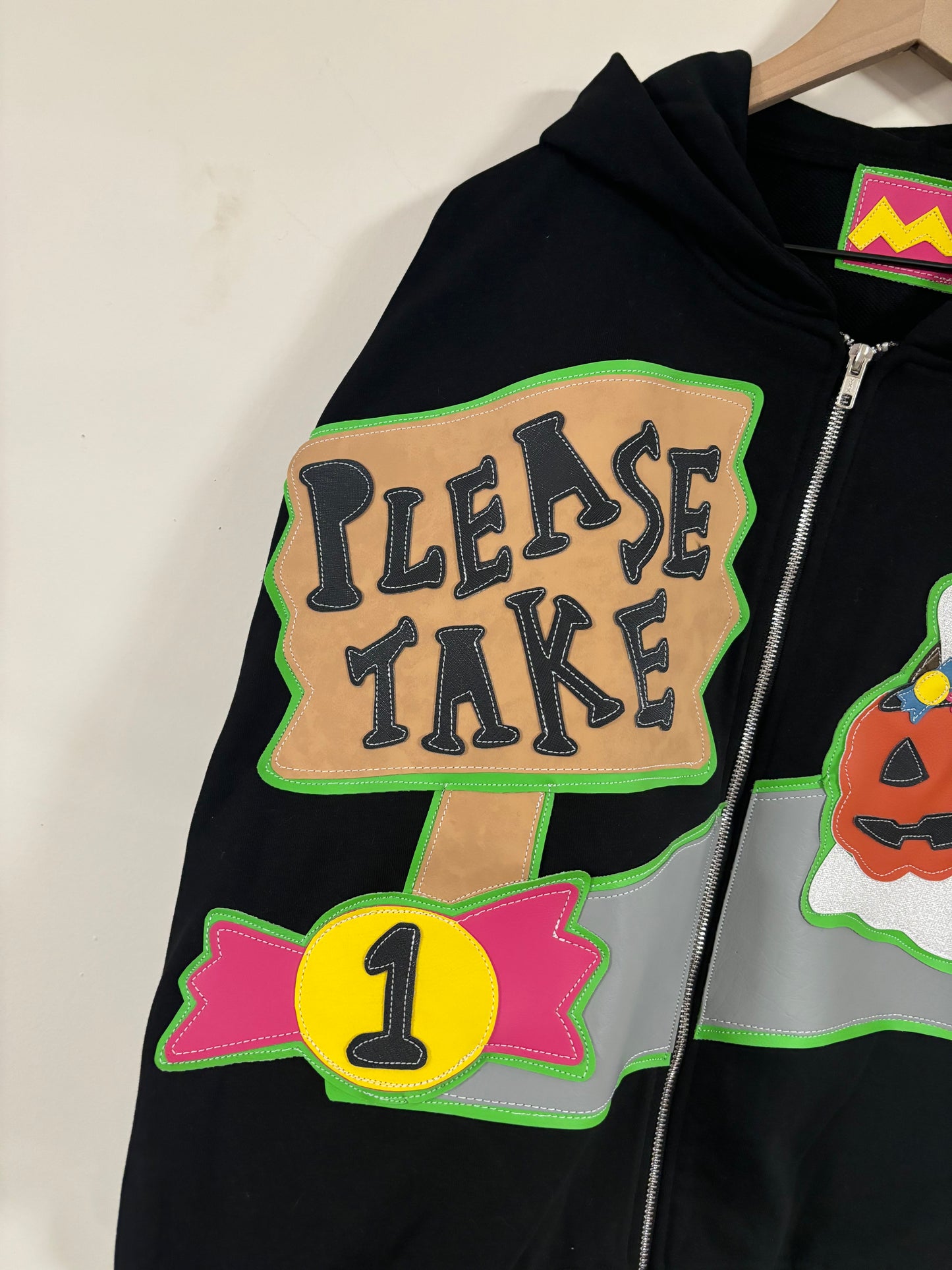 “take one” full zip hoodie