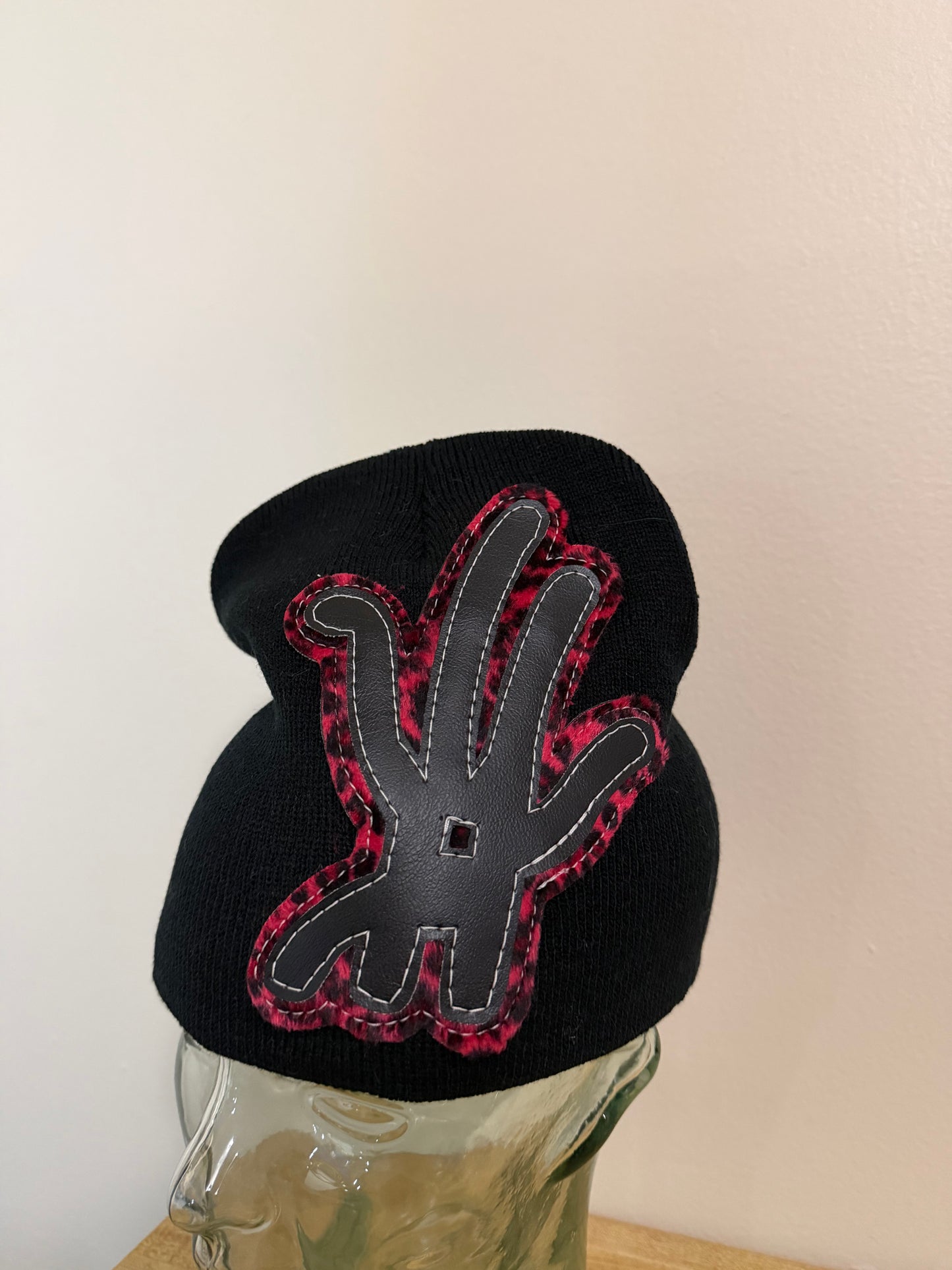 black leopard beanie