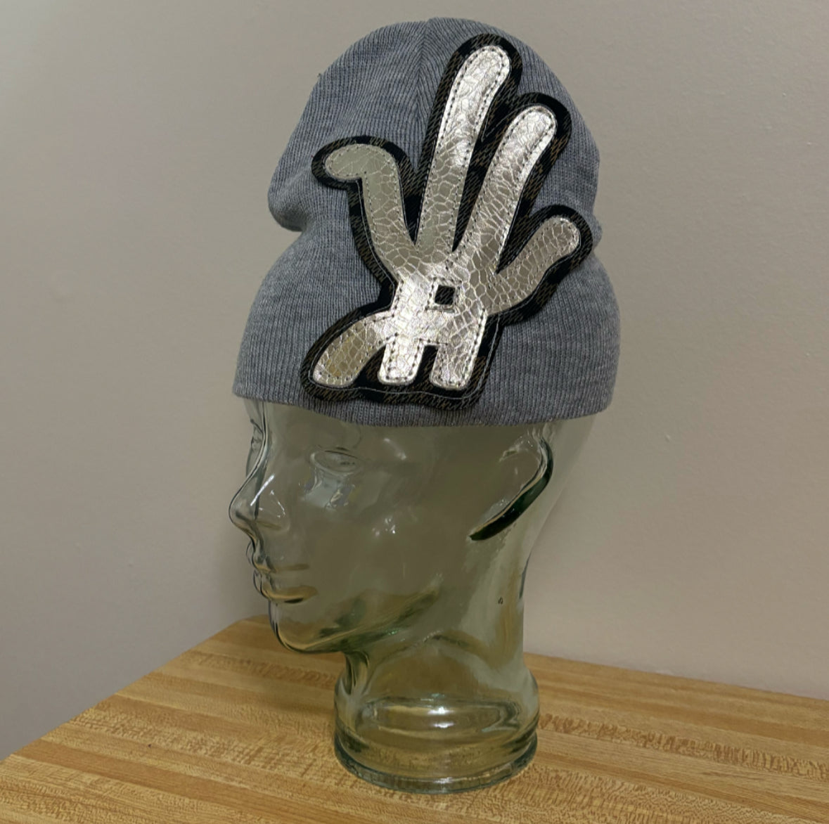 silver camo beanie