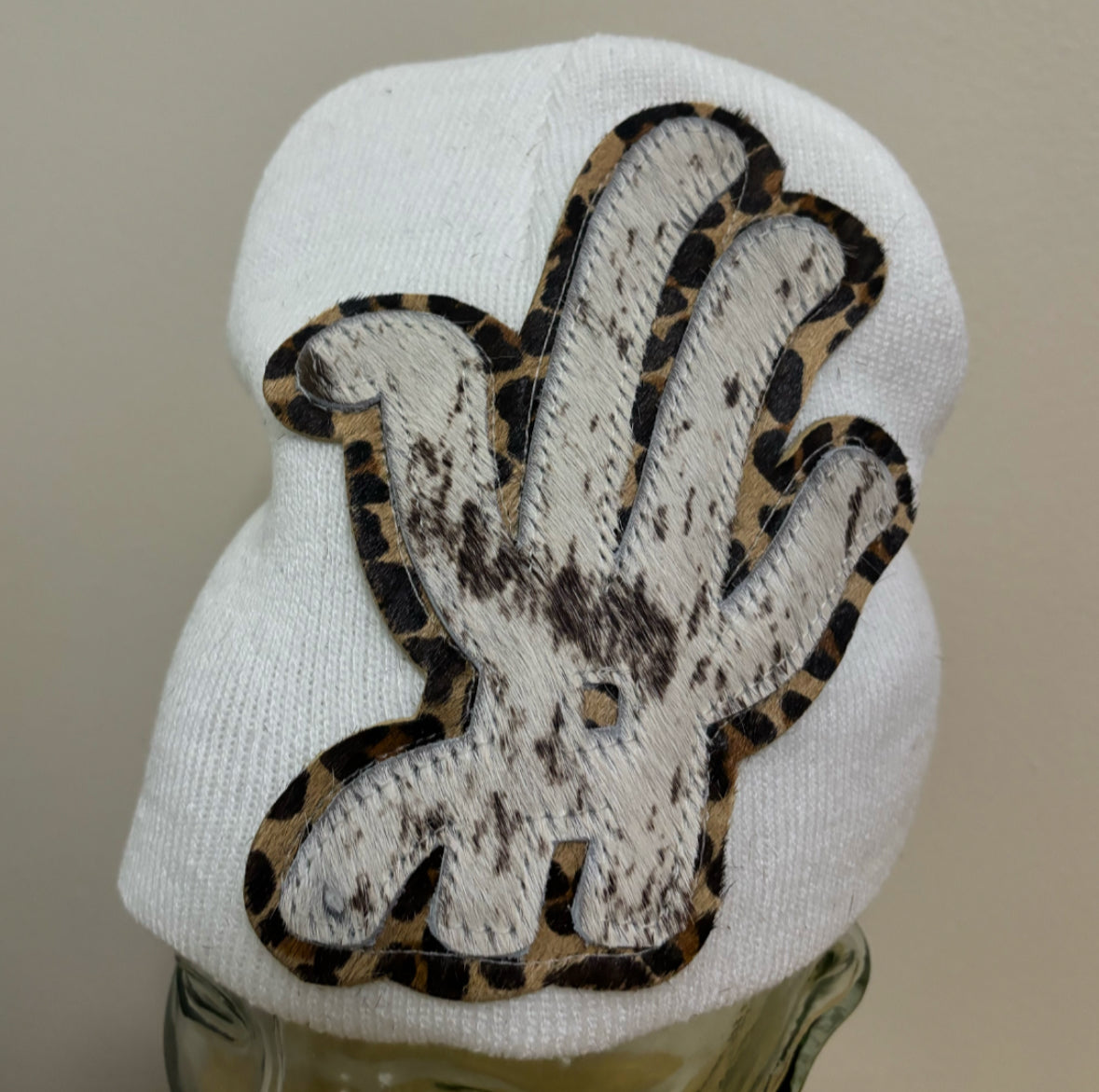 animal print beanie