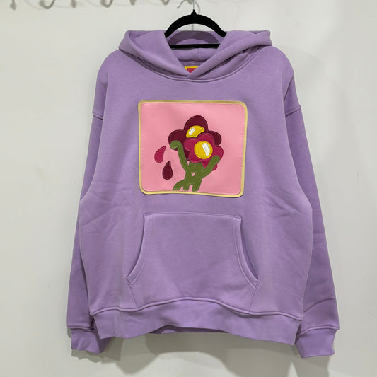 purple melting floUwer pullover hoodie