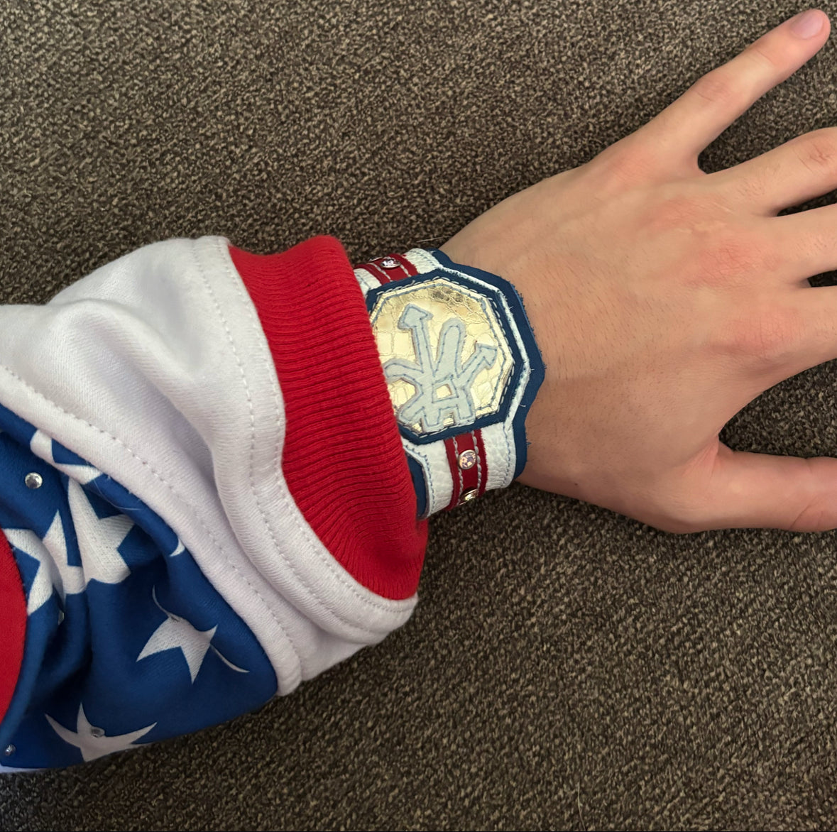 pin stripe TIME PIECE — sample (real leather) SIZE — One Size Fits All (OS)