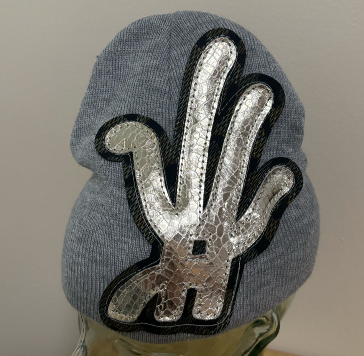 silver camo beanie