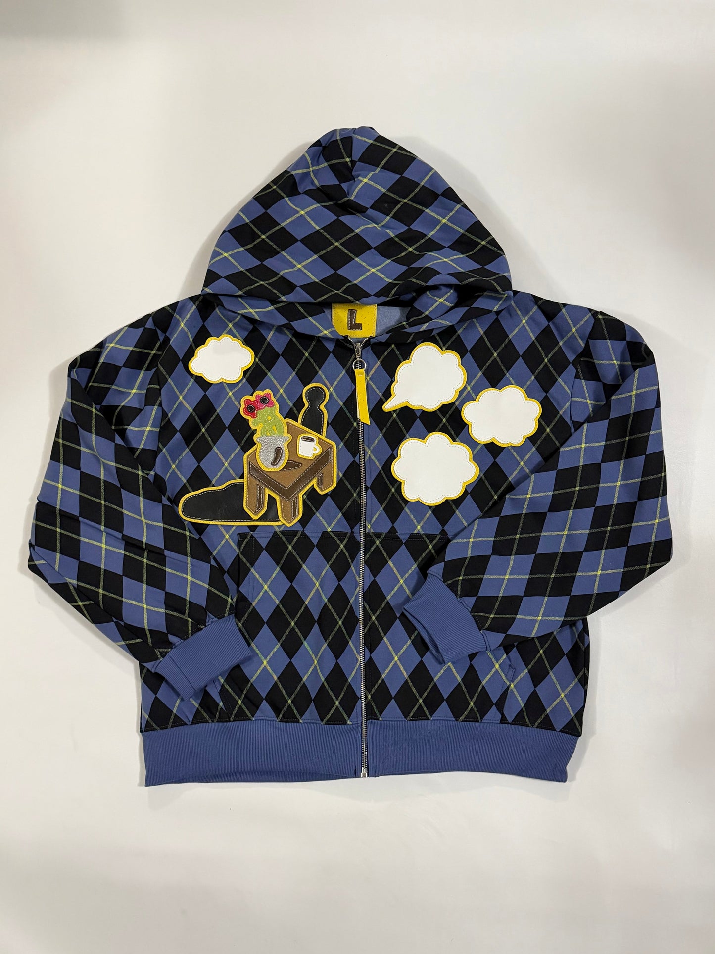 thinking jacquard full zip hoodie