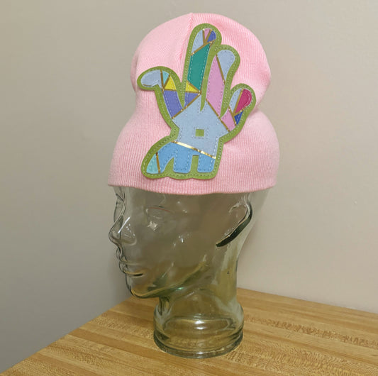 pink prism beanie