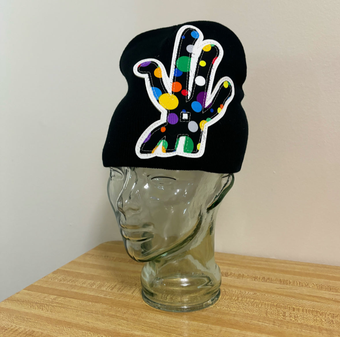 multi spotted beanie