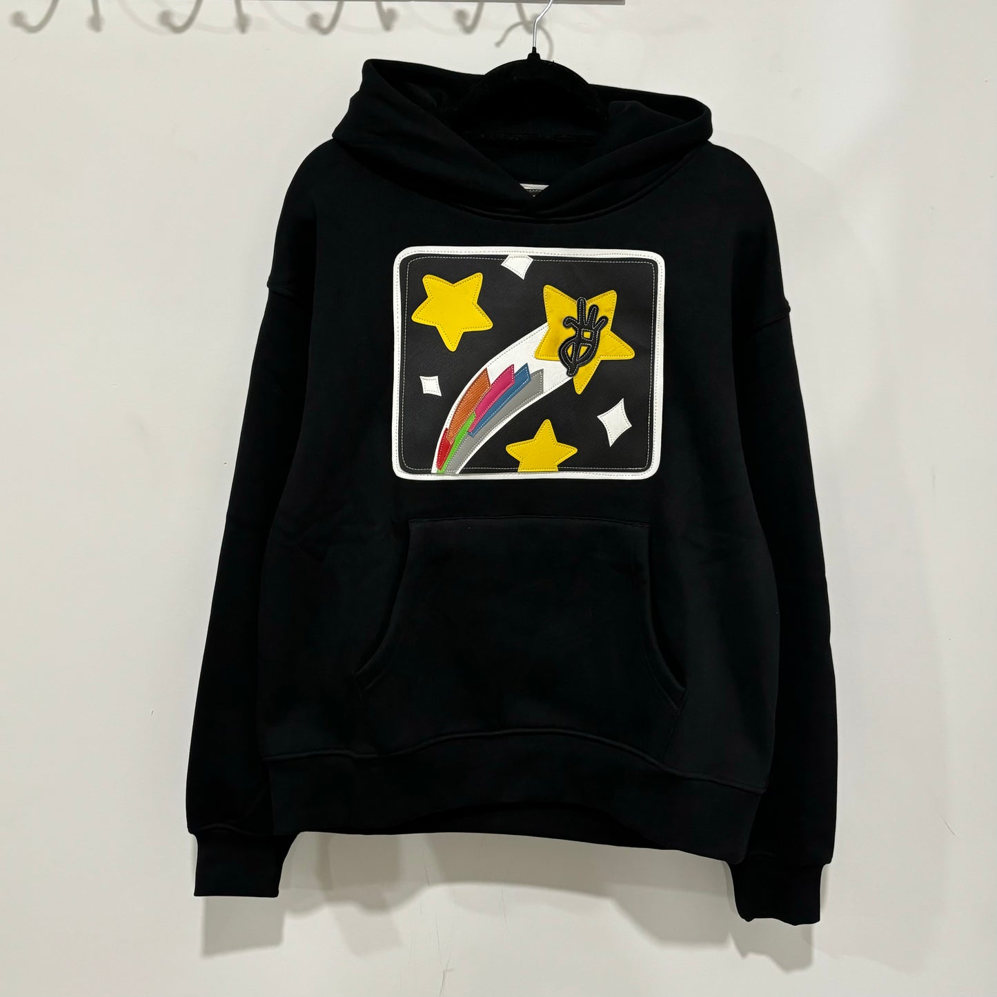 black shooting star pullover hoodie